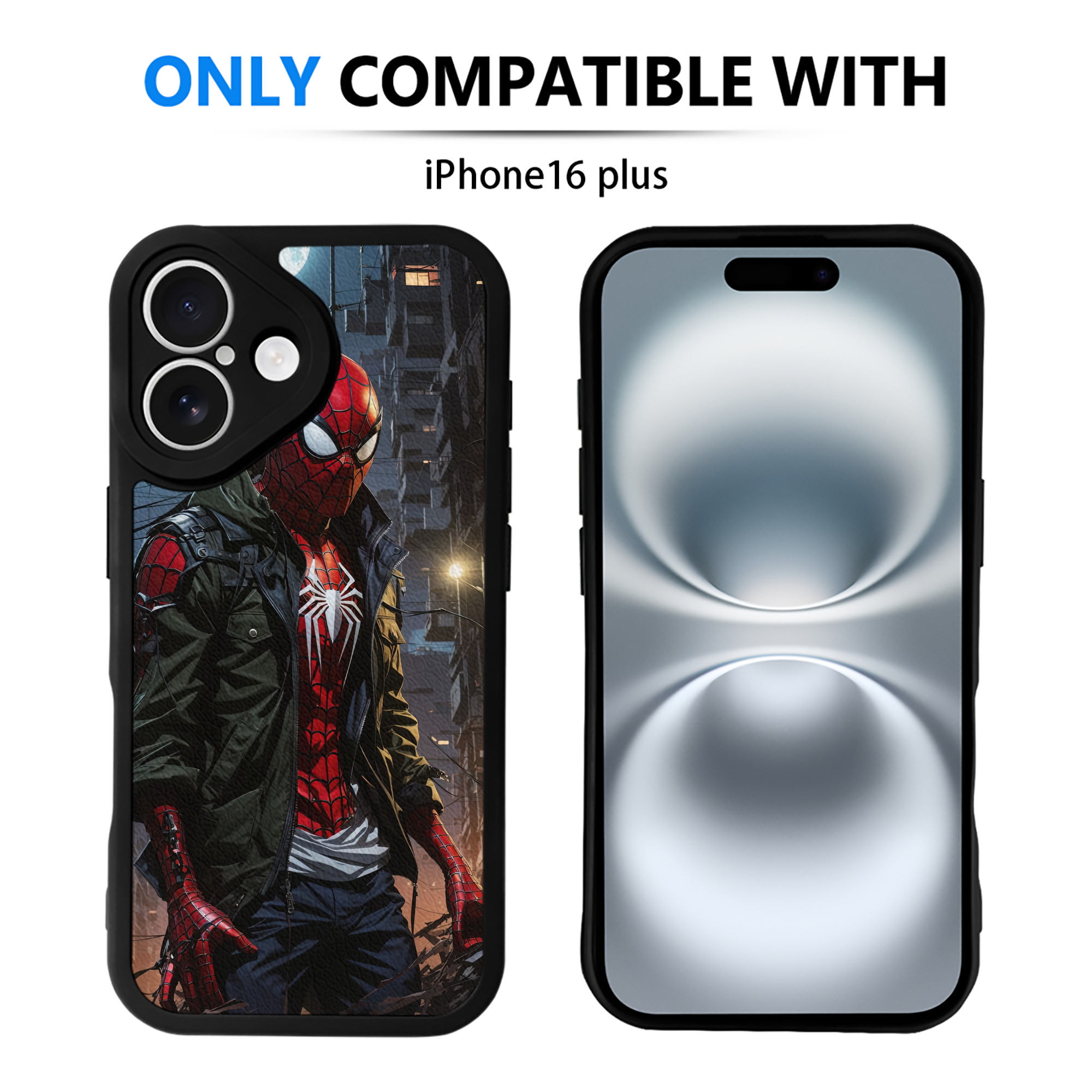 Spider Man スパイダーマン 【iPhone 16シリーズ対応】シリコンスマホケース（レザー調） 材質：シリコン